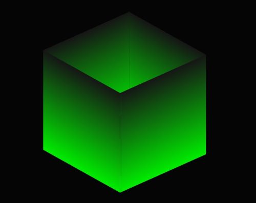 Анимация светящегося куба (3D эффект)